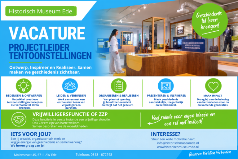 Projectleider tentoonstellingen gezocht: